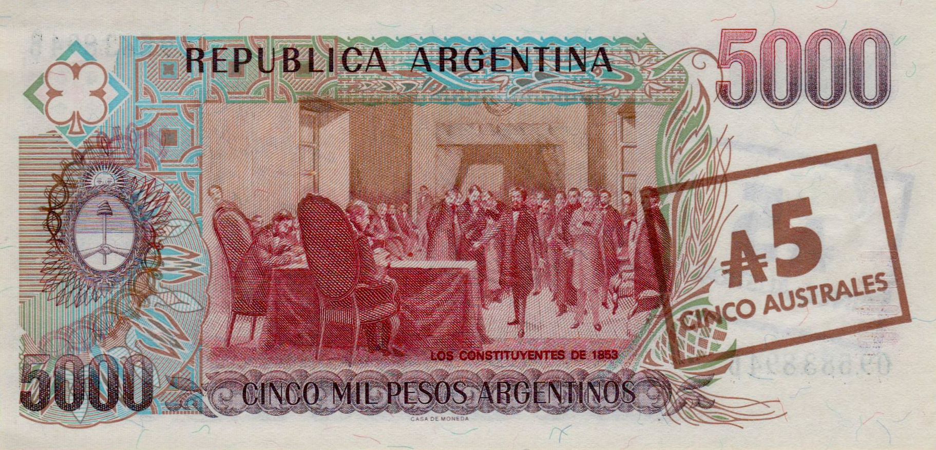 Argentina 5 1985 UNC P-321